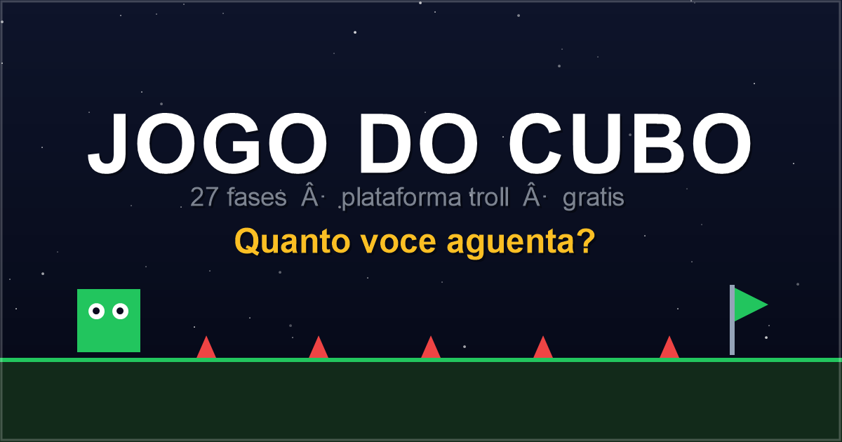 jogo do cubo — jogo de plataforma troll online gratis com 27 fases