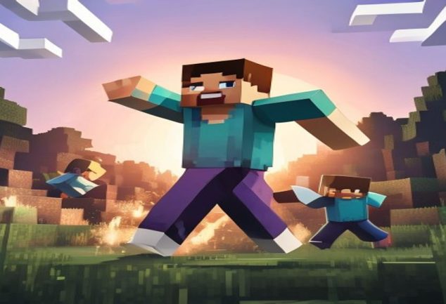 Jogador teleportando no Minecraft