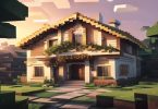 Casa segura no Minecraft com portas e janelas fechadas