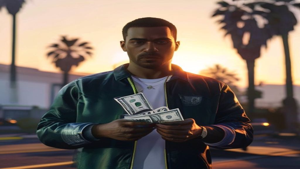 Personagem em GTA Online com muito dinheiro