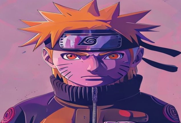 Naruto Uzumaki em uma pose heroica