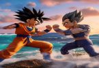 Goku e Vegeta em uma pose de luta