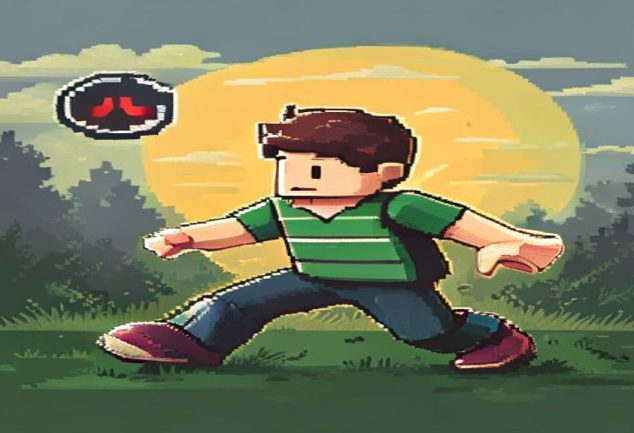 Criança jogando Roblox com alerta de segurança