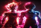 Goku e Vegeta em uma pose épica