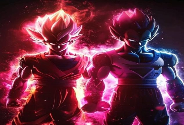 Goku e Vegeta em uma pose épica