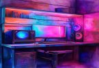 Gabinete de PC gamer com iluminação e ventilação