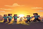 Jogadores de Minecraft jogando juntos online