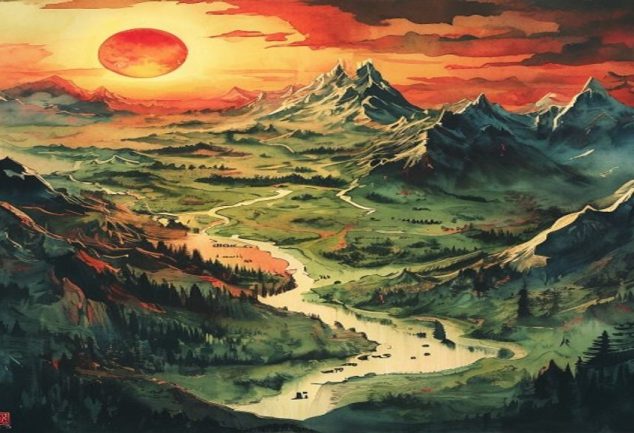 Mapa de Middle-earth com as principais localizações de Senhor dos Anéis e Hobbit