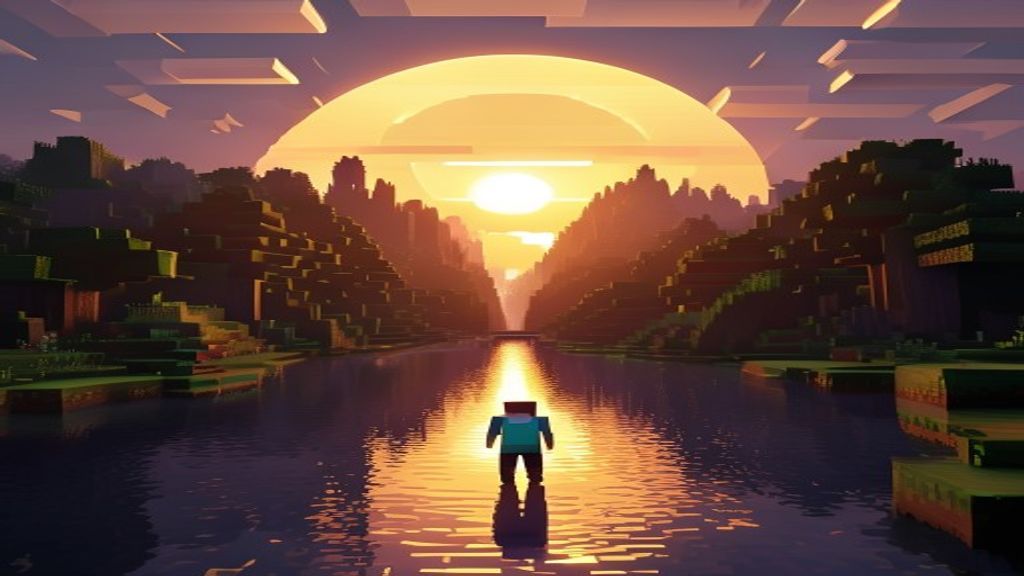 Minecraft em execução no computador