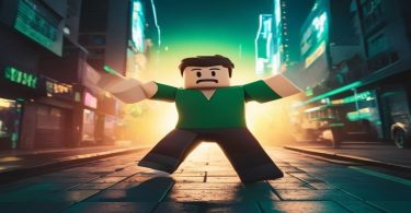 Jogador de Roblox construindo um mundo