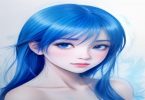Desenho de anime feminino com cabelos longos