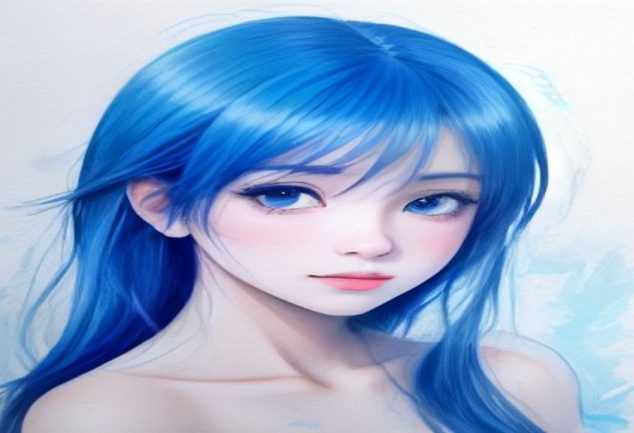 Desenho de anime feminino com cabelos longos