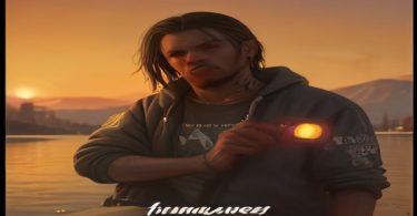 Capa oficial do GTA 5 com Franklin, Michael e Trevor