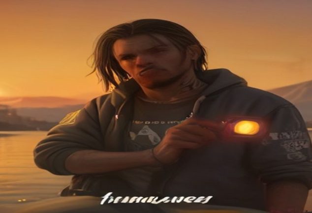 Capa oficial do GTA 5 com Franklin, Michael e Trevor