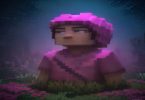 Jogador de Minecraft em um bioma desértico