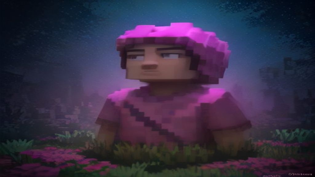 Jogador de Minecraft em um bioma desértico