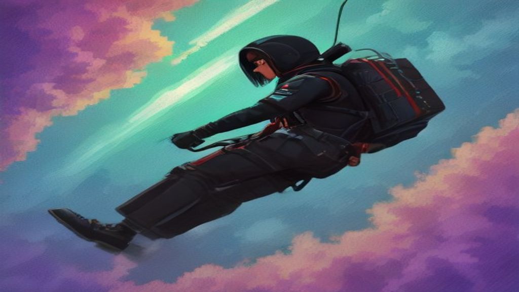 CJ com jetpack em GTA San Andreas, usando truques de voo