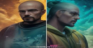 Pôster oficial de Breaking Bad com Walter White e Jesse Pinkman, série de drama.