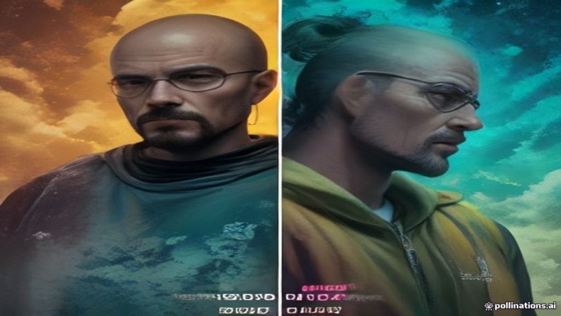 Pôster oficial de Breaking Bad com Walter White e Jesse Pinkman, série de drama.